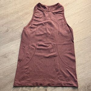 Lululemon Swiftly Tech High Neck Women’s Sleeveless Ribbed Tank Top - Burgundy